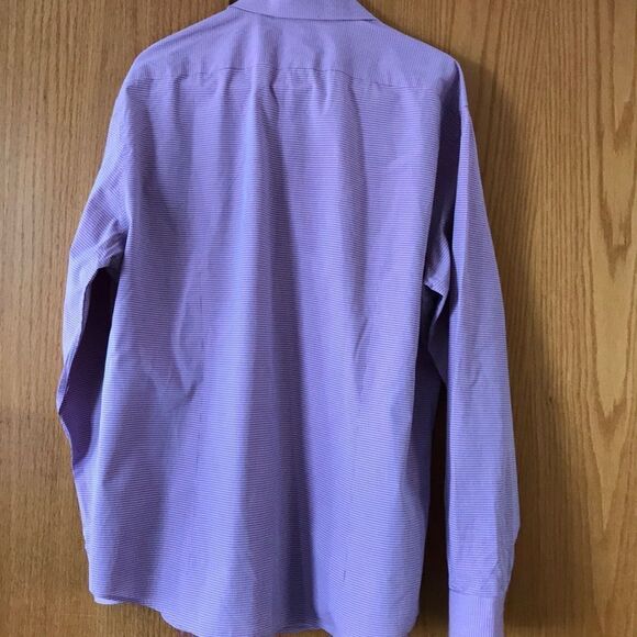 DKNY light red/gray/white tiny check button shirt - Picture 5 of 6